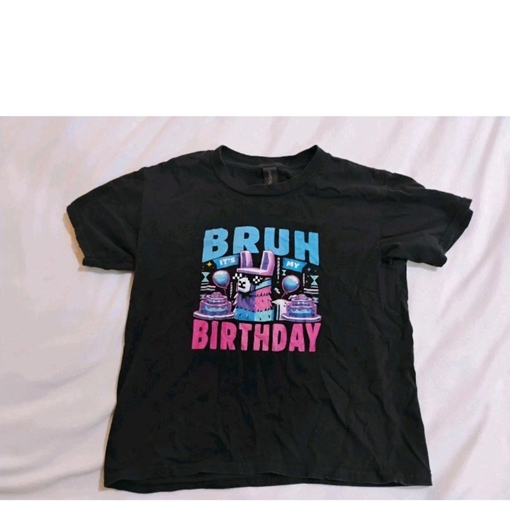 Gildan Kids Black Tee with Colorful Birthday Design